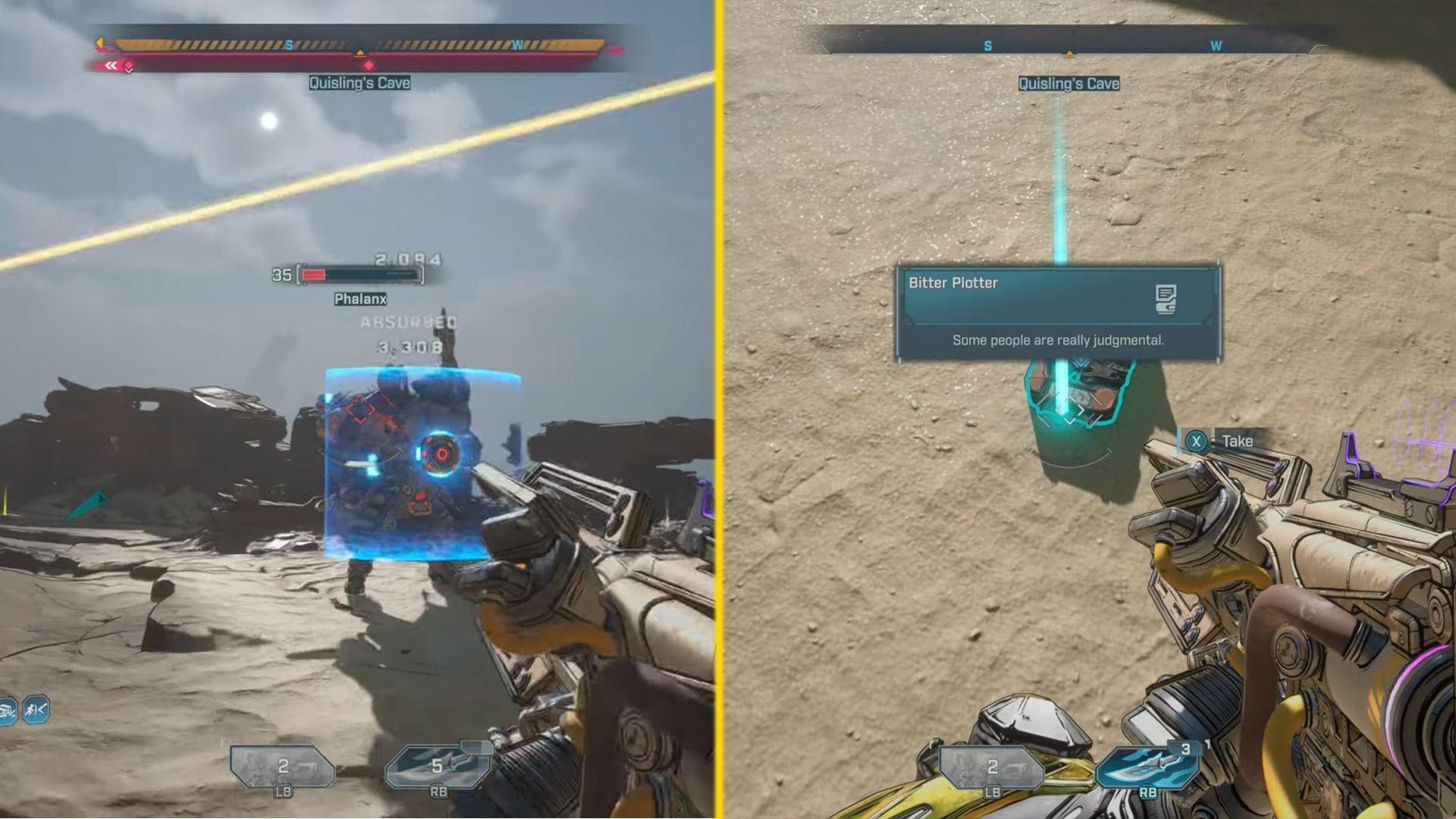 Pick up the ECHO log &#039;Bitter Plotter&#039; from the elite enemy drops (Image via Gearbox Software)