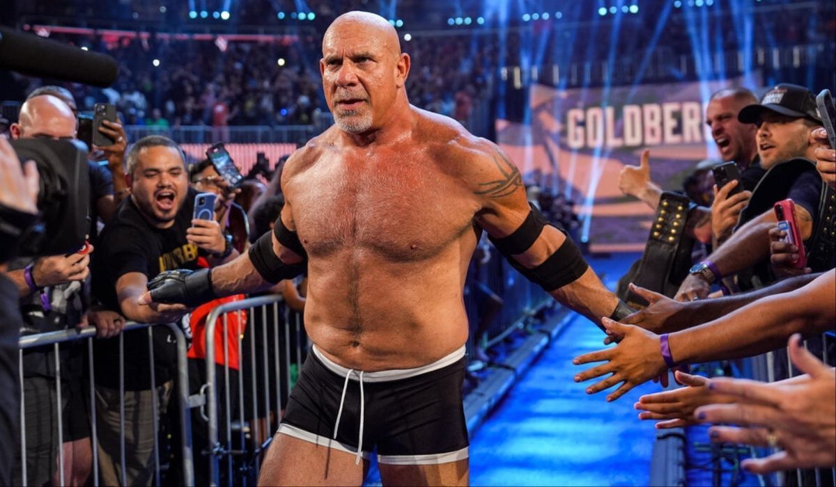 Goldberg wrestled his retirement match earlier this year. (Image via WWE.com)