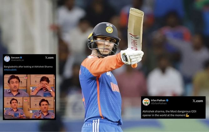 "Khof ka dosra naam" - Social media reacts to Abhishek Sharma's blistering 75-run knock in IND vs BAN 2025 Asia Cup Super 4 match