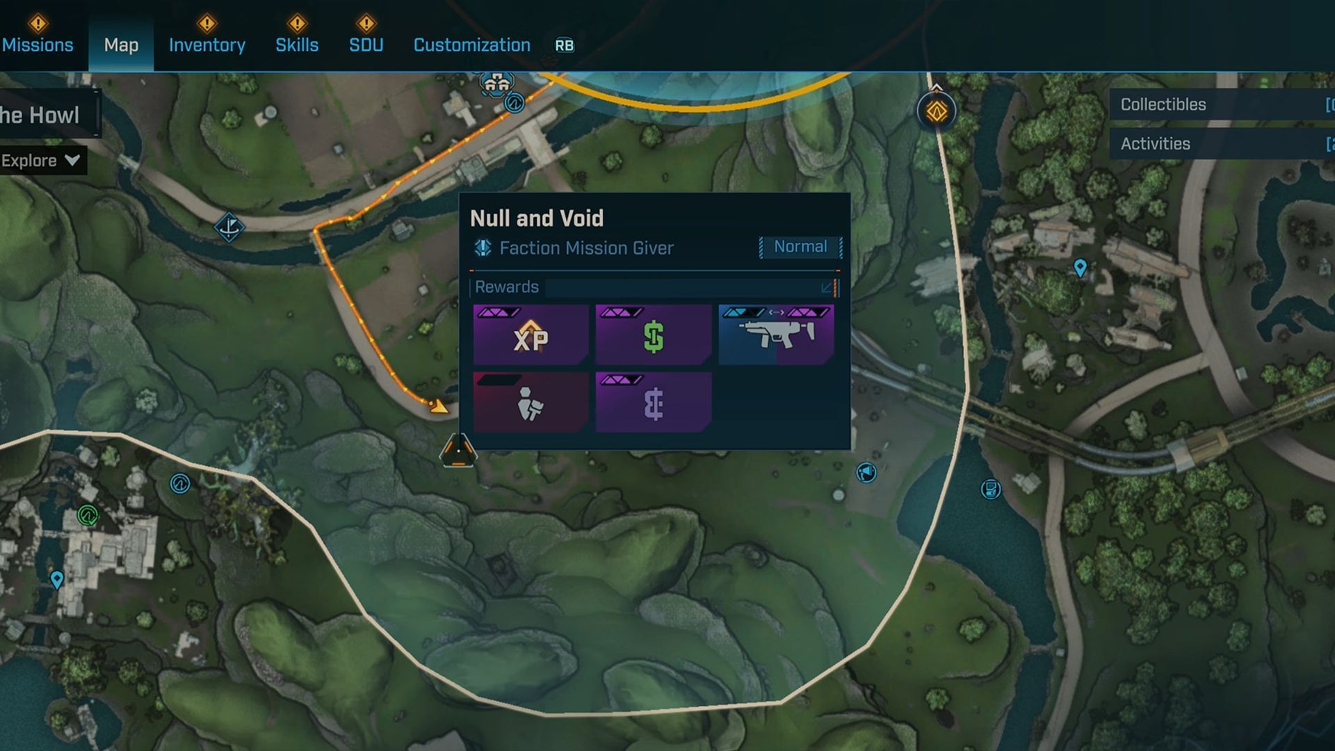 You can find Rush in The Howl, south of the Outbounders headquarters in The Fadefields (Image via Gearbox Software)