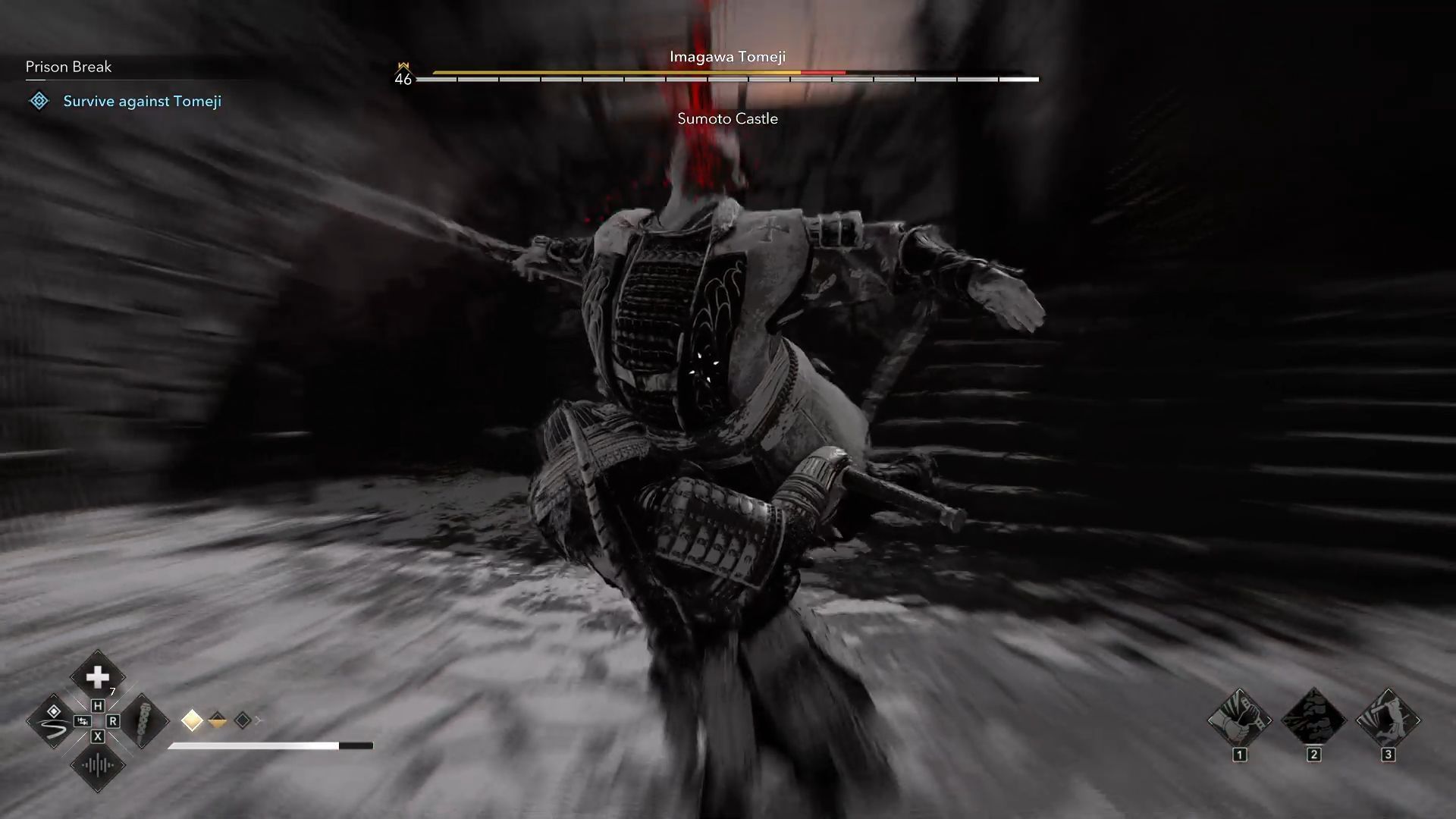 Properly use Yasuke&#039;s abilities to defeat Tomeji (Image via Ubisoft)