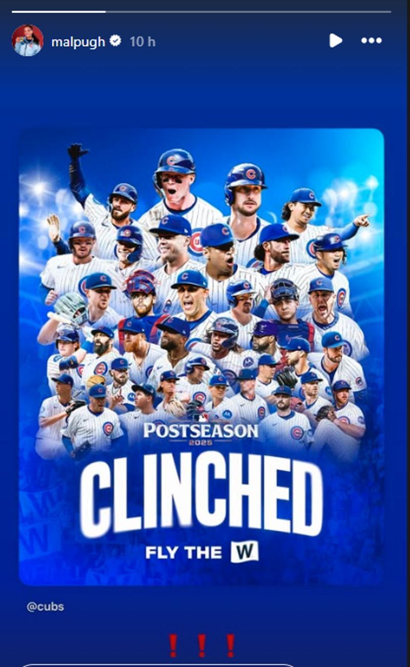 Dansby Swanson&#039;s wife, Mallory, reshared a post from the Cubs. (@malpugh/Instagram)
