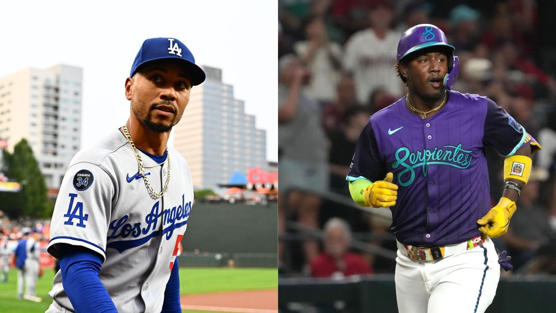 Mookie Betts and Geraldo Perdomo [Image via Imagn]