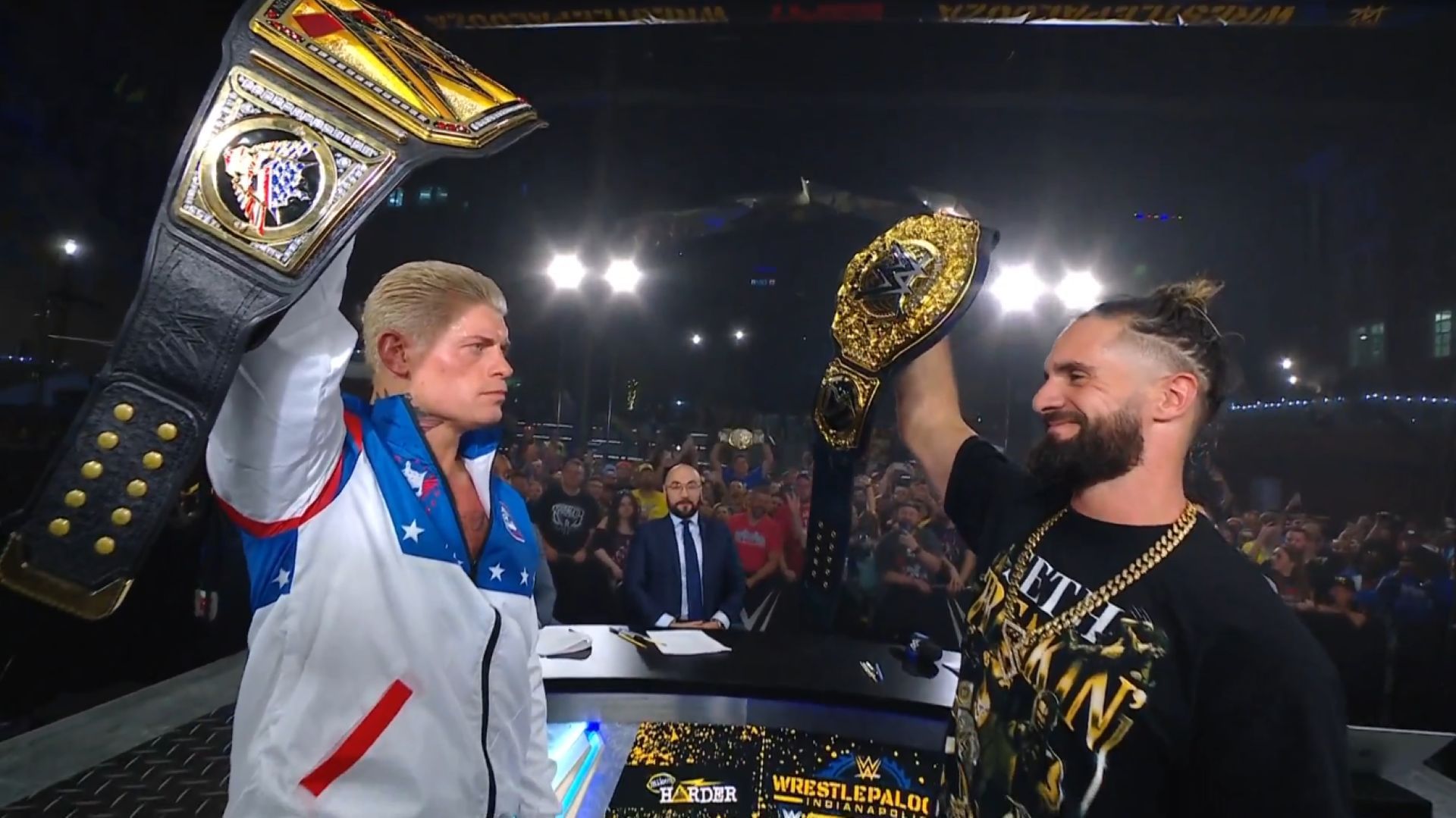 Cody Rhodes and Seth Rollins will face off at Crown Jewel Perth. (Image Credit: WWE on X).