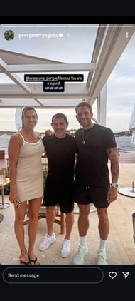 Aryna Sabalenka's boyfriend, Georgios, shares a picture with famous Greek Soccer player Giorgios Karagounis (Source: Instagram)