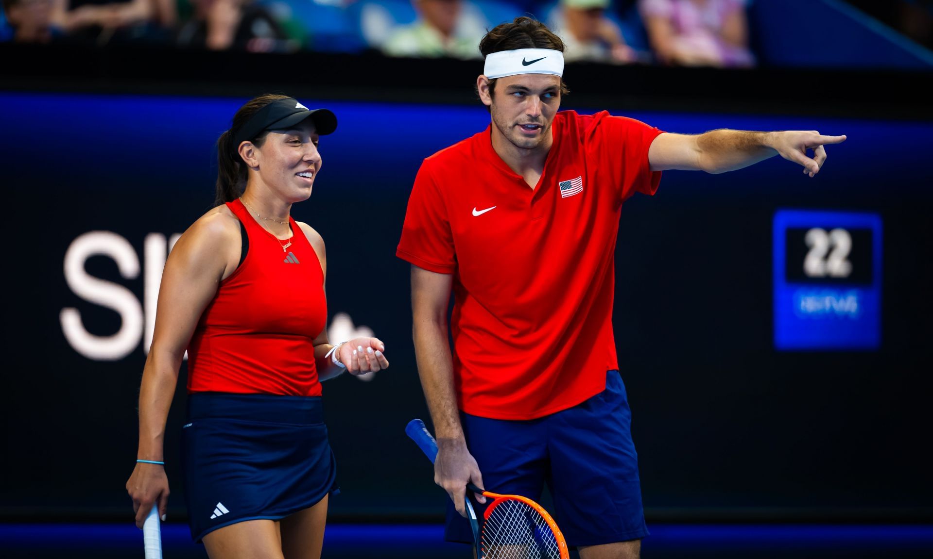 Jessica Pegula and Taylor Fritz at the 2024 United Cup - Perth: Day 3 - Source: Getty