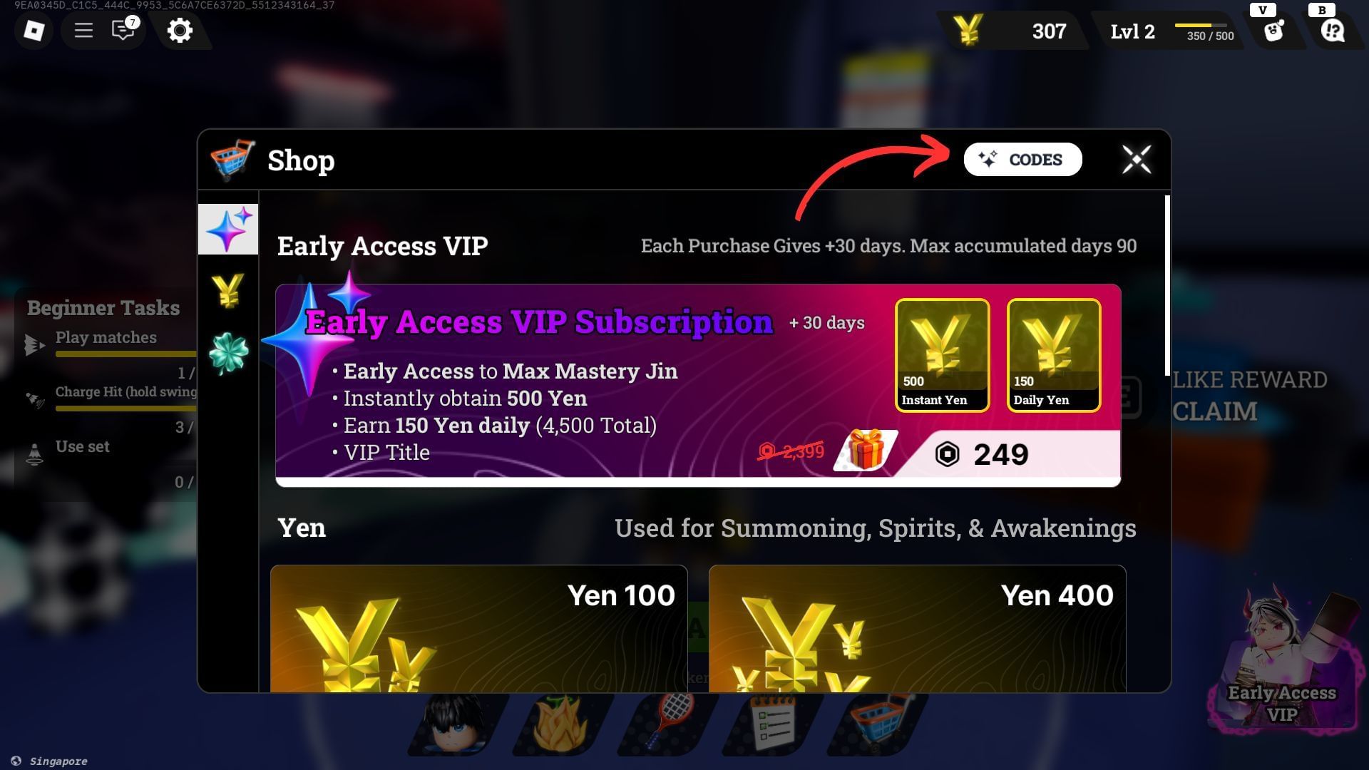 How to redeem codes for Racket Rivals (Image via Roblox || Sportskeeda)