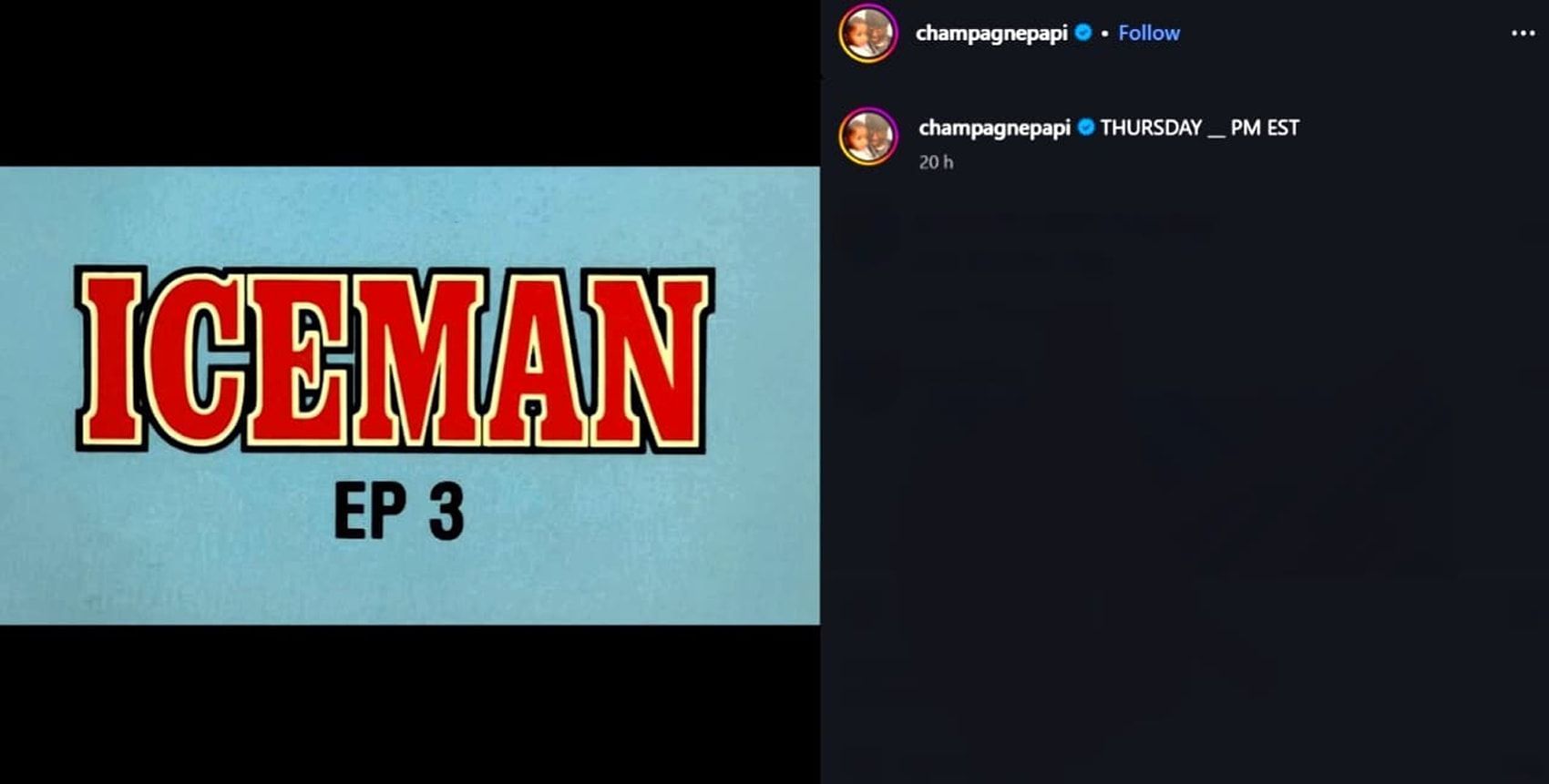 Drake announced the episode on his Instagram (Image via Instagram/@champagnepapi)