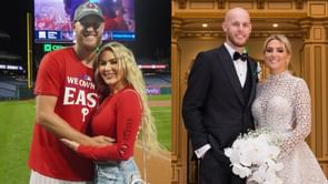 Zack Wheeler's wife Dominique rocks a chic polka dot bikini top while soaking up the sun