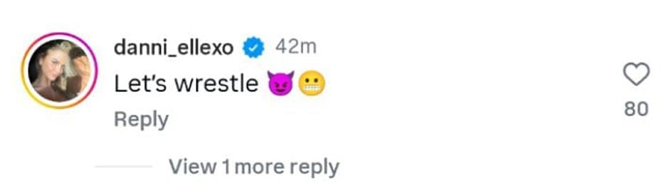 Screengrab of Harley Cameron&#039;s comment (source: Jazmyn Nxy&#039;s Instagram account)