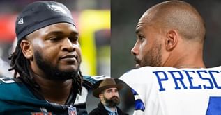 Jason Kelce takes cryptic shot at Dak Prescott as video of Cowboys QB spitting first toward Jalen Carter goes viral hours after spitgate controversy