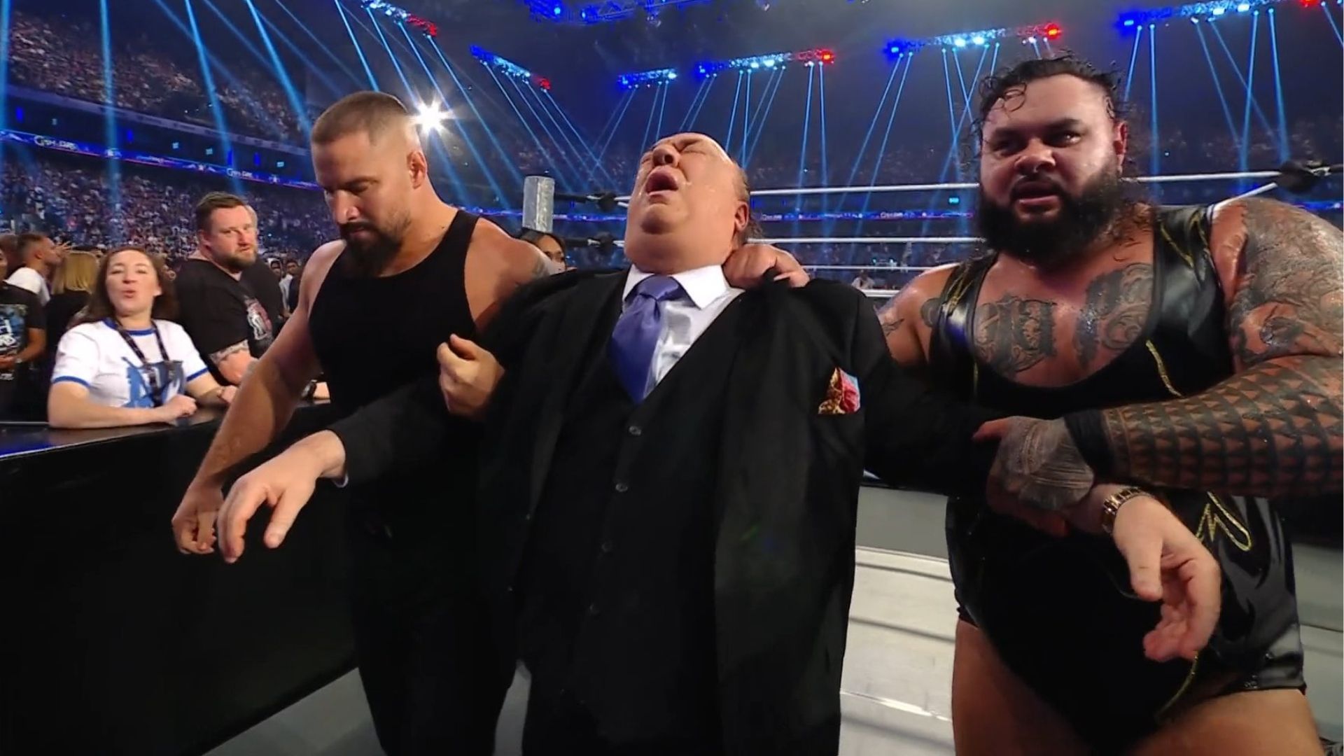 Heyman was attacked at Clash in Paris. [Image credit: WWE.com]