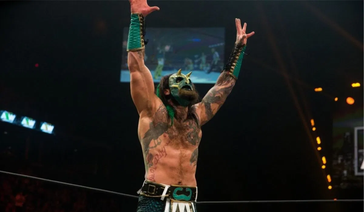 Luchasaurus returned to his moniker at All Out. (Image via X/@AEW)