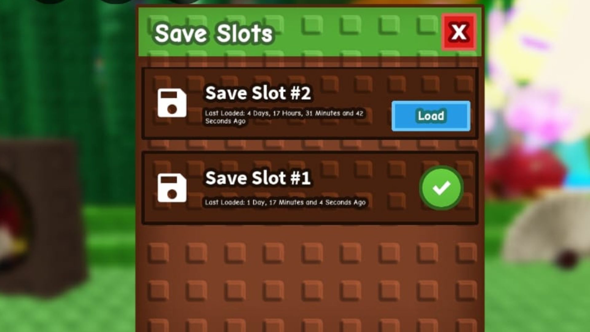 Create a save slot to start fresh (Image via Roblox)