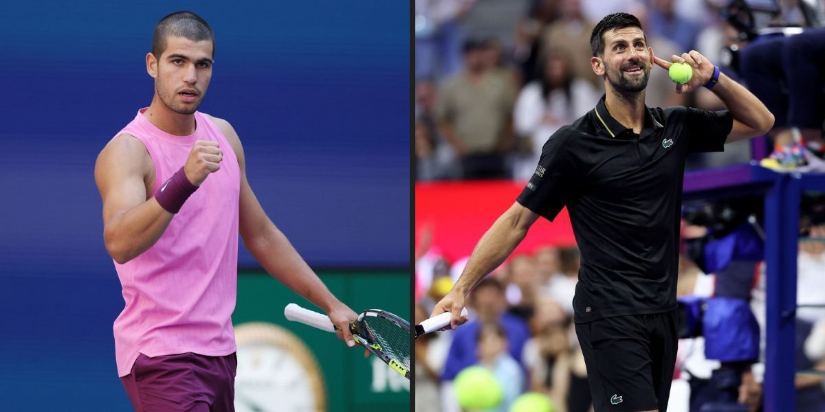 Carlos Alcaraz vs Novak Djokovic is one of the semifinal matches at the US Open 2025. (Photos: Getty)