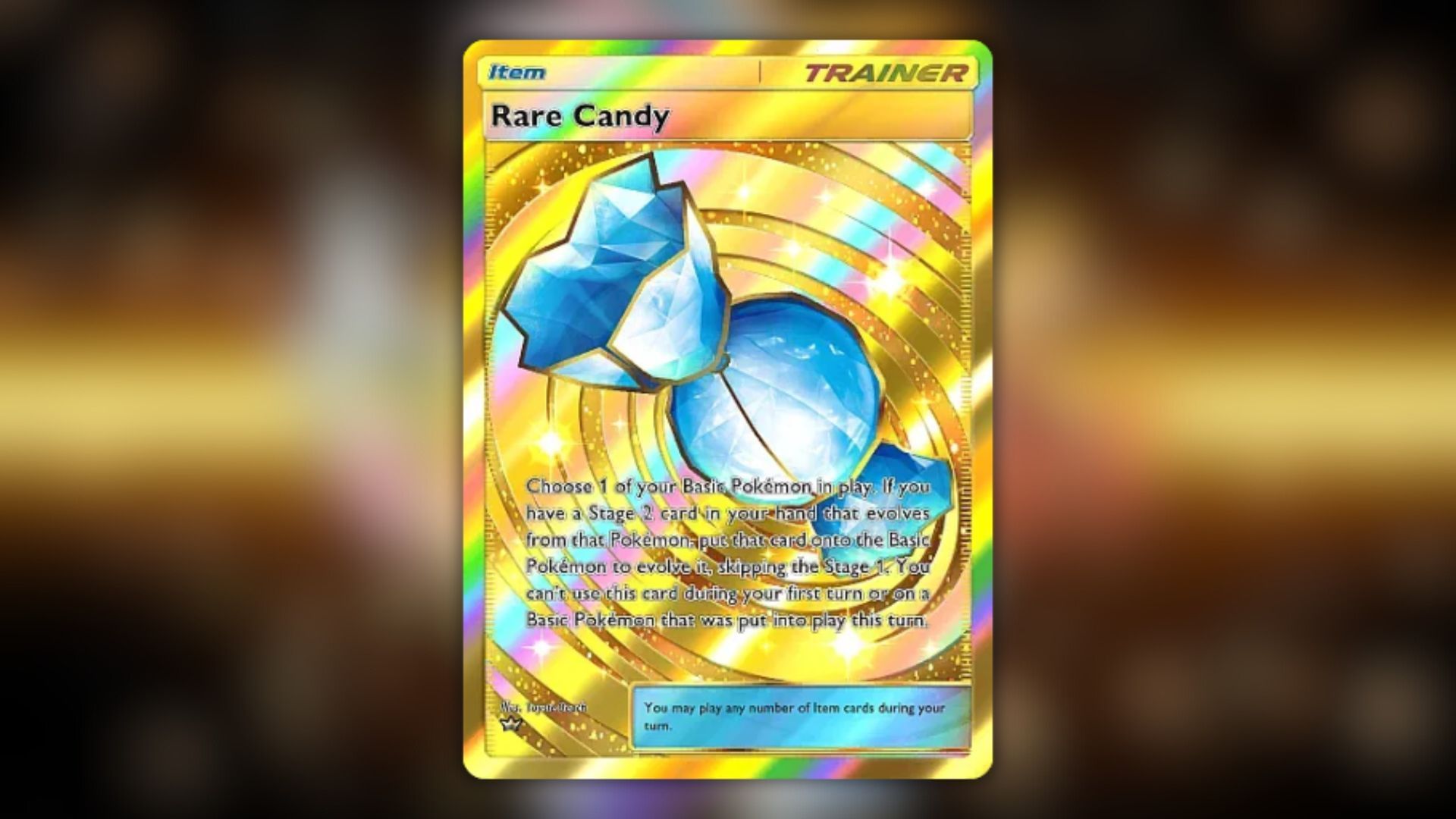 The Gold Crown Rare Candyis the rarest card in the set (Image via The Pokemon Company)