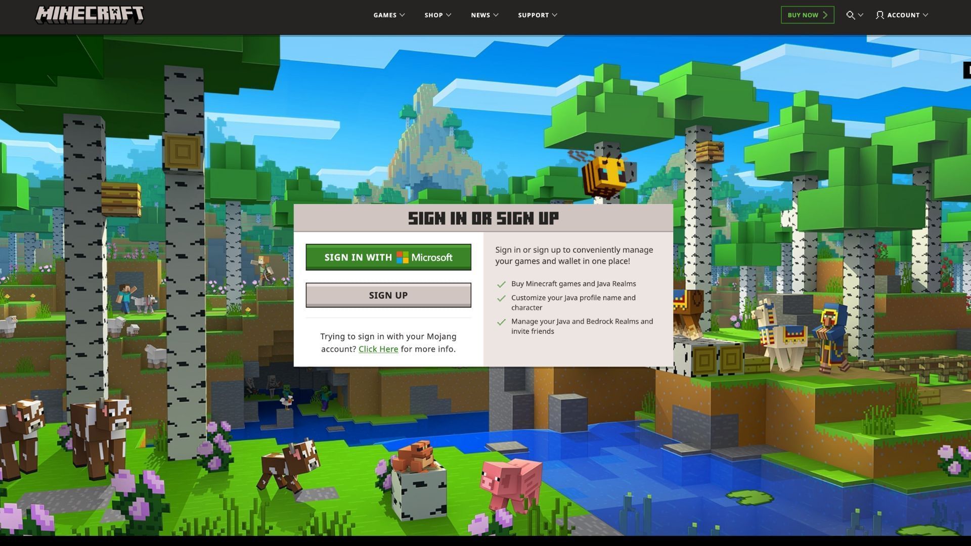 Possible fixes for the &quot;failed to create profile&quot; error in Minecraft (Image via Mojang Studios)