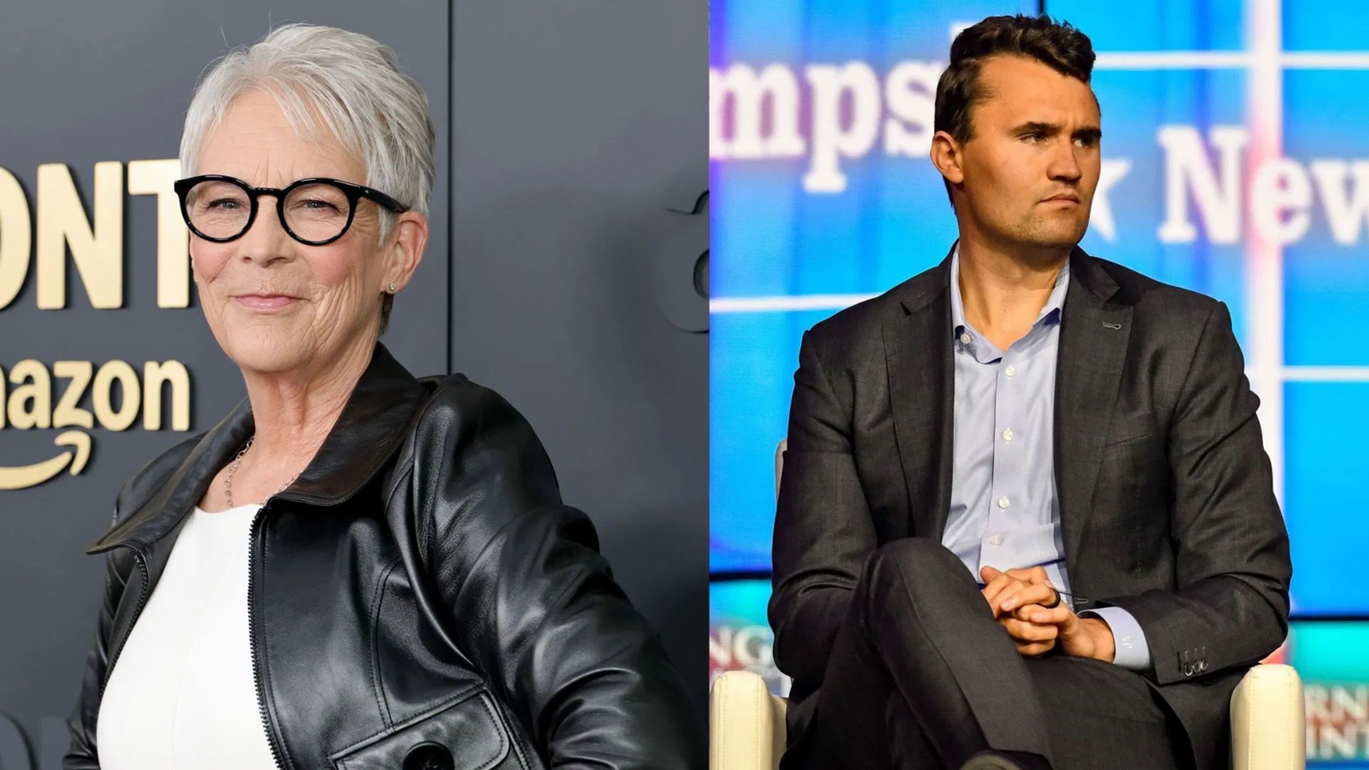 Jamie Lee Curtis and Charlie Kirk (Image via Getty)