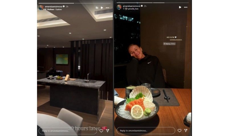 Screenshots of Amanda Anisimova&#039;s Instagram stories | Source: IG/amandaanisimova