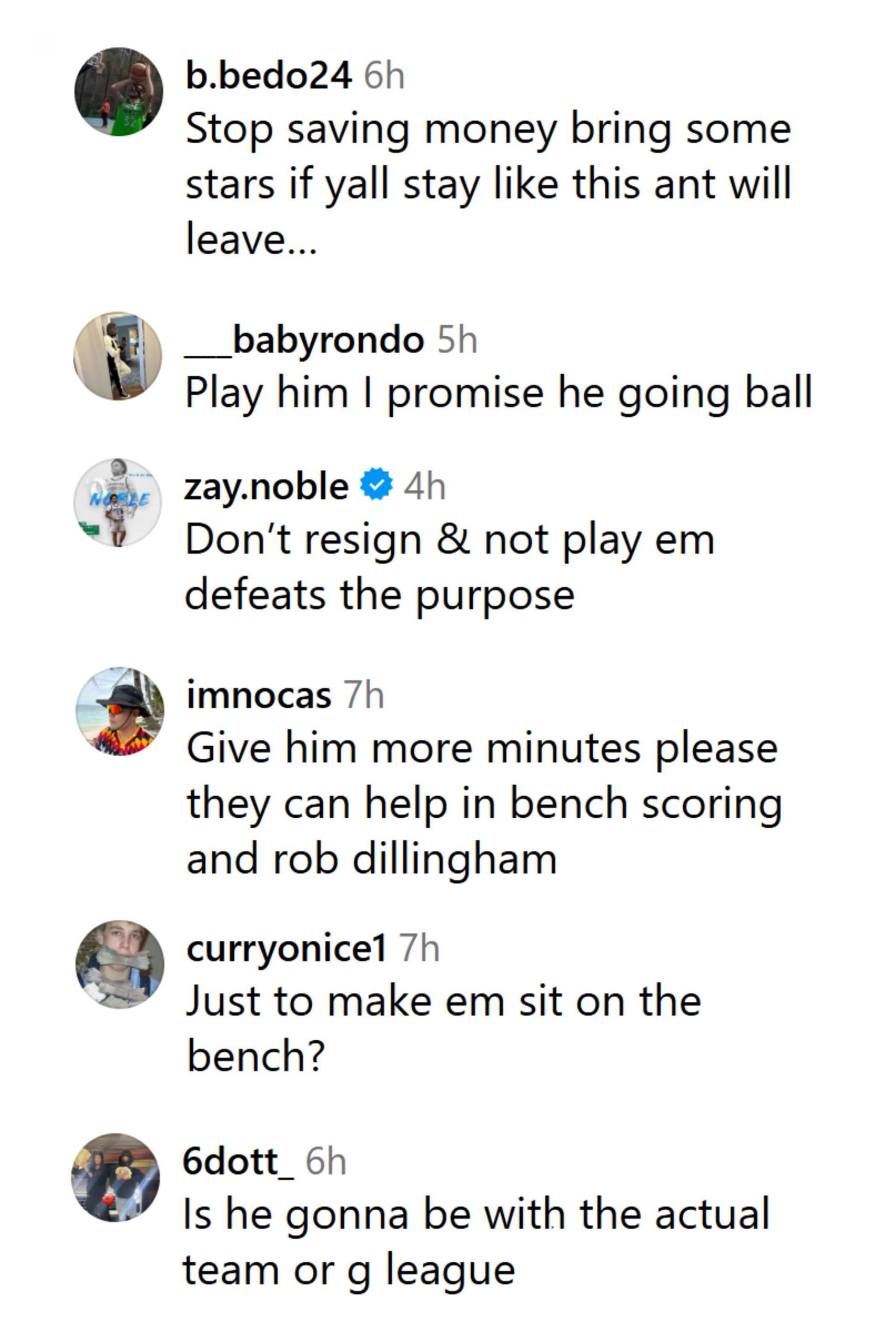 NBA fans react to Bones Hyland decision. (Photo: @timberwolves on IG)