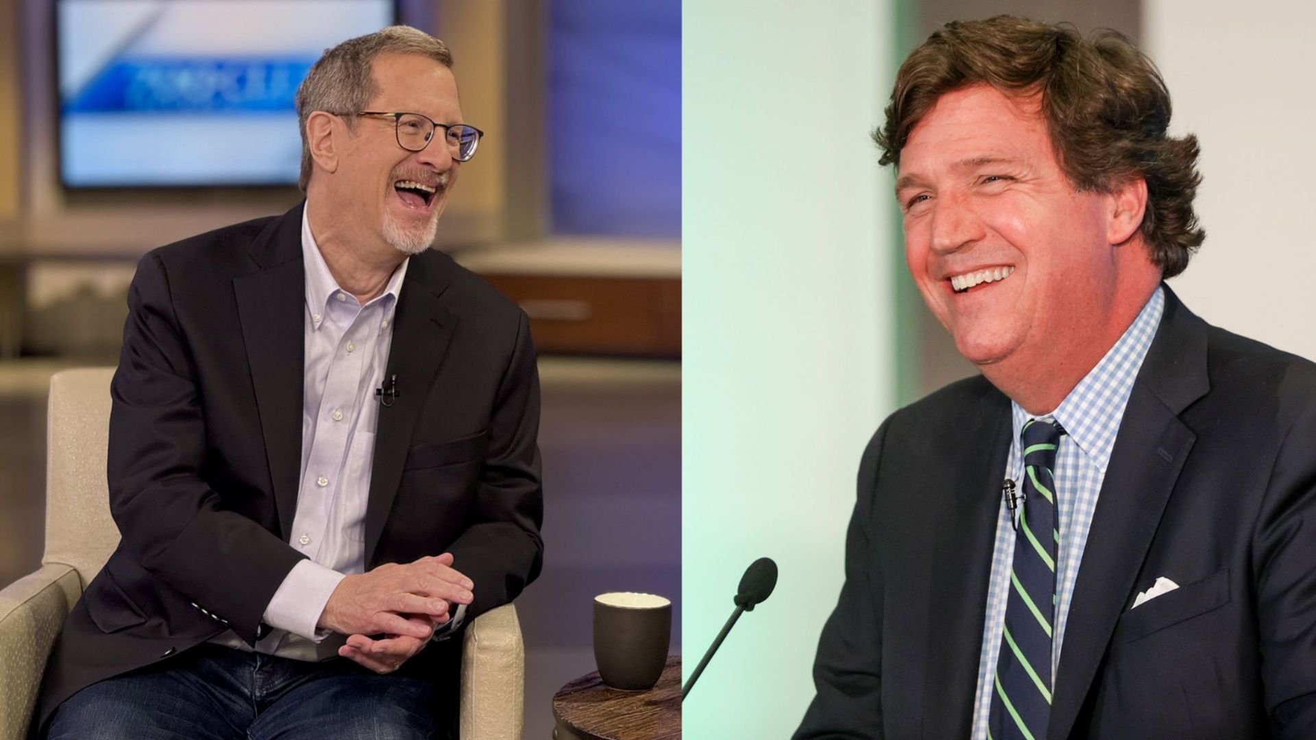 Lee Strobel and Tucker Carlson (Image via X/@Lee Strobel and Getty)