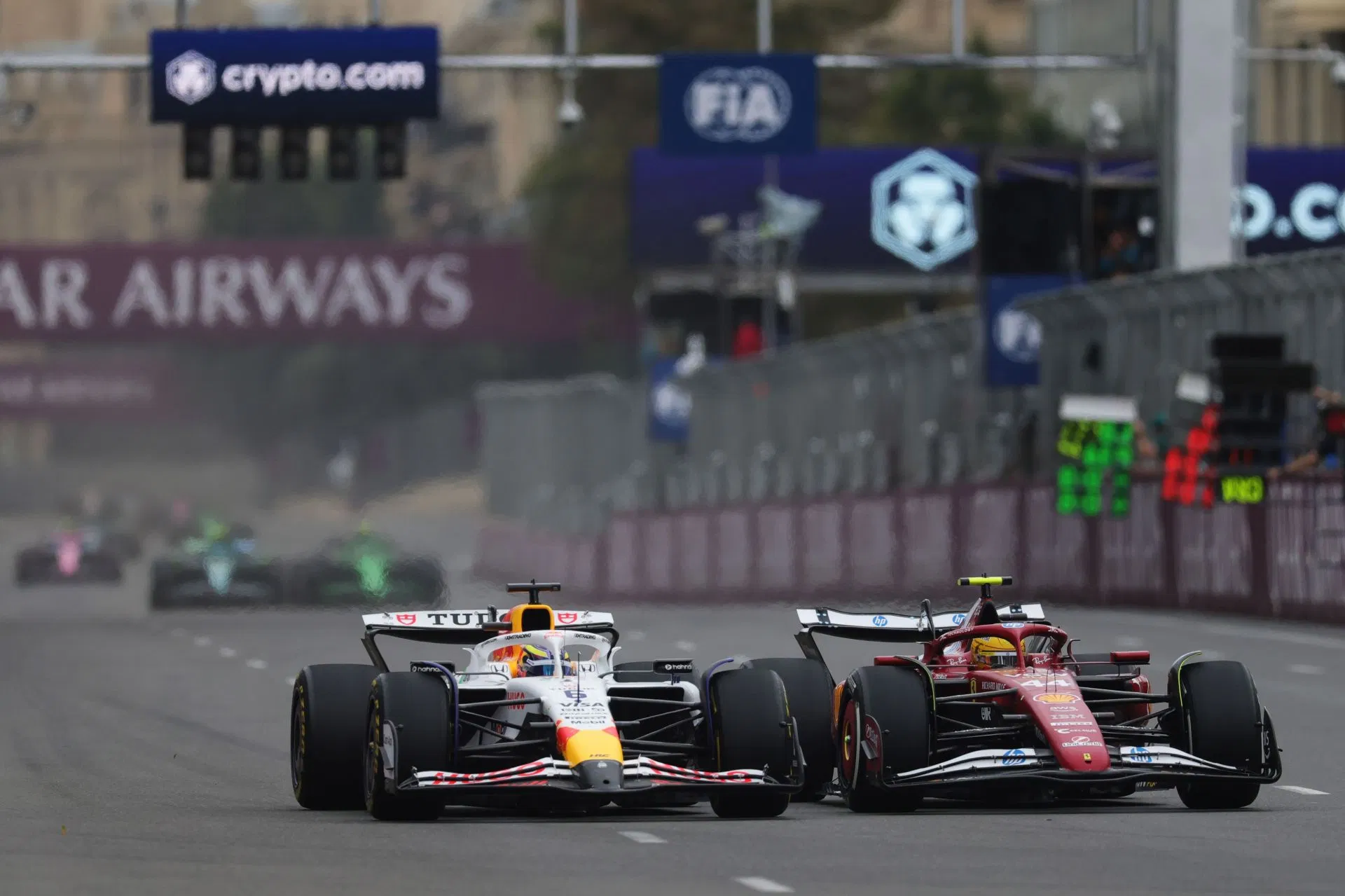Lewis Hamilton attempts an overtake on VCARB&#039;s Isack Hadjar during the 2025 Azerbaijan GP (Getty Images)