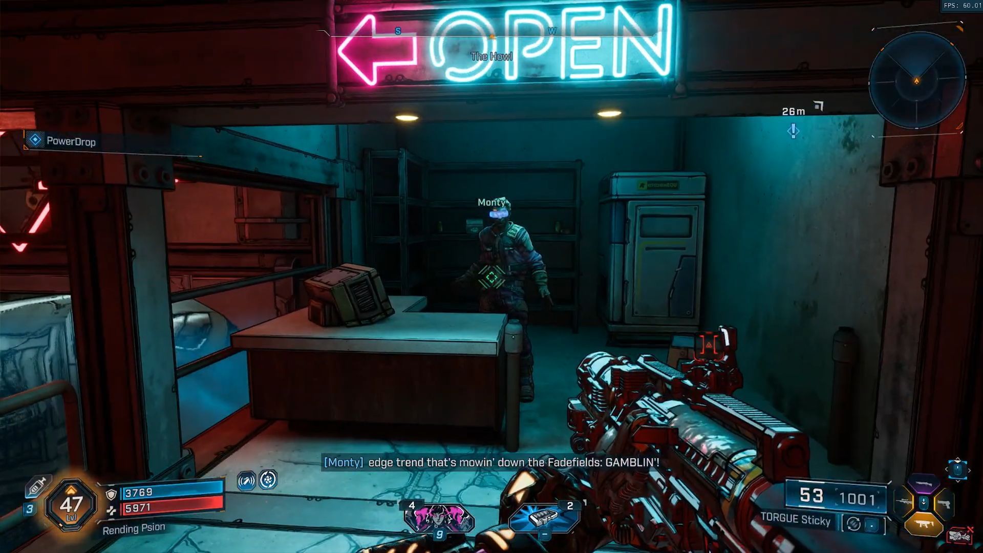 Monty is located near the fast travel point inside the underground Outbounders base in Borderlands 4 (Image via Gearbox Software)