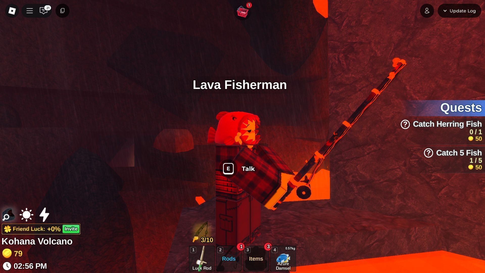 The Lava Fisherman in Kohana Volcano (Image via Roblox)
