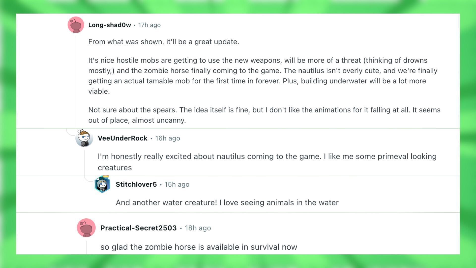 Redditors give their take on the upcoming Mounts of Mayhem game drop (Image via Reddit)
