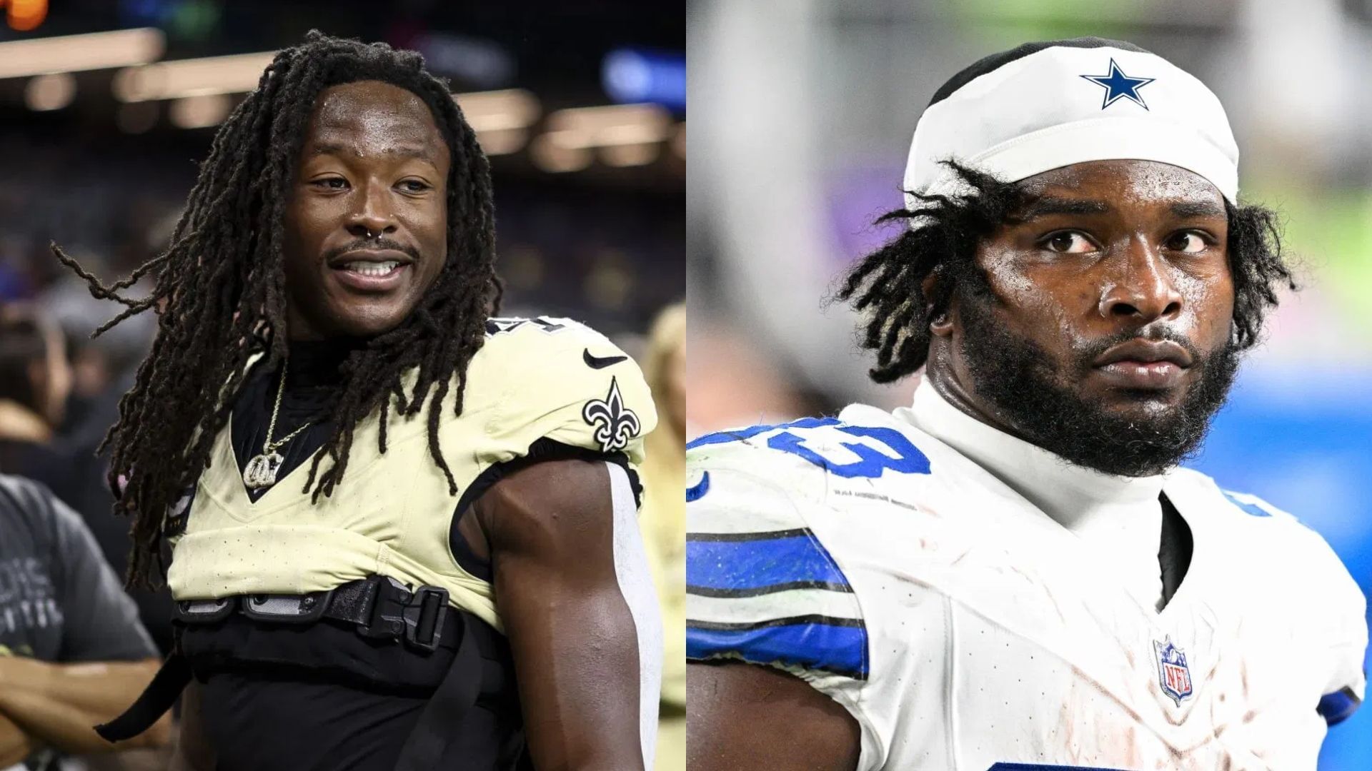 Javonte Williams or Alvin Kamara: Who should I start in Fantasy Football Week 3? - via Getty/CMS