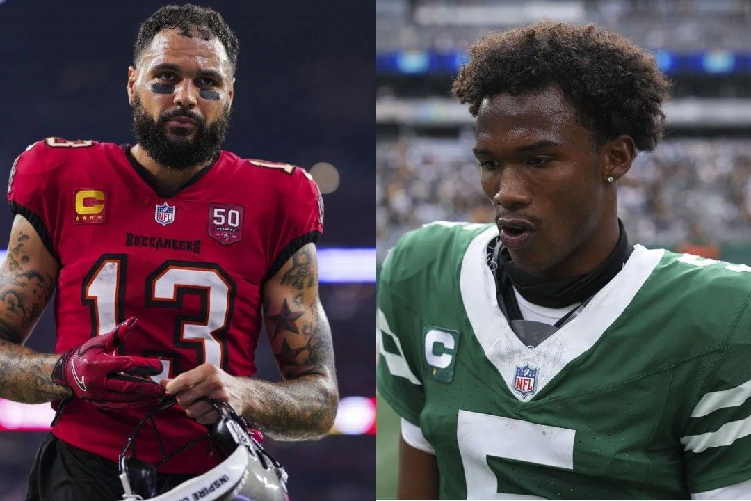 Mike Evans, left, Garrett Wilson, right 