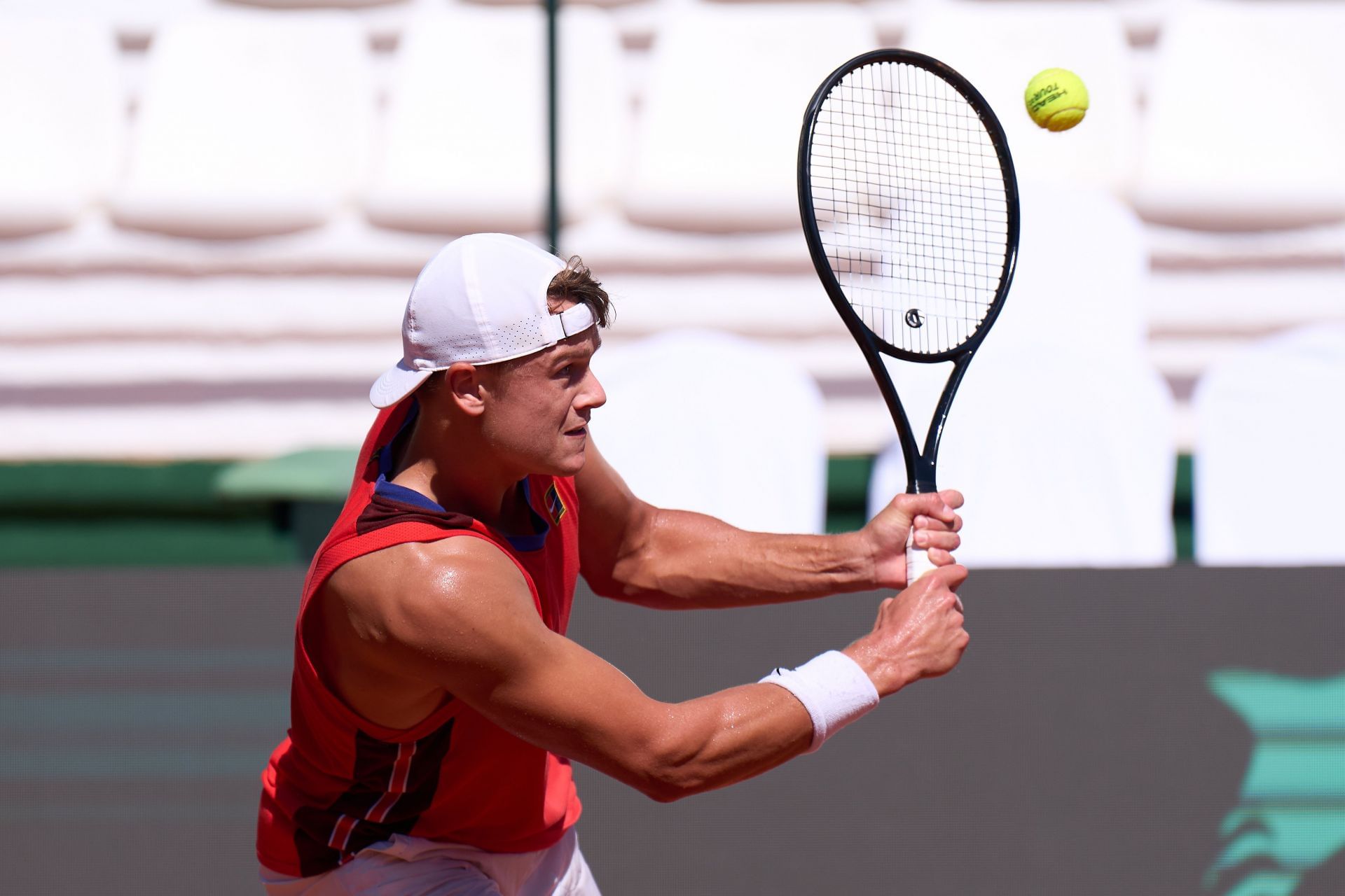 Rune in action at the Spain v Denmark - 2025 Davis Cup Qualifiers Second Round: Previews - Source: Getty