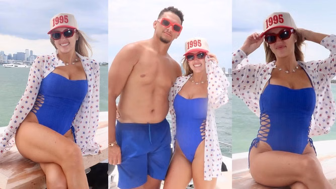 Patrick Mahomes' wife Brittany poses in black swimsuit while sunbathing on yacht with gal pals 2 days after turning 30