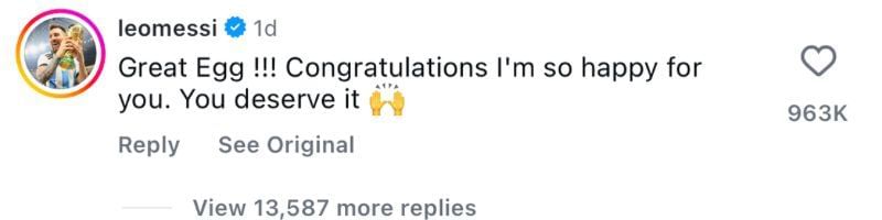 Lionel Messi&#039;s comment on Ousmane Dembele&#039;s Instagram post