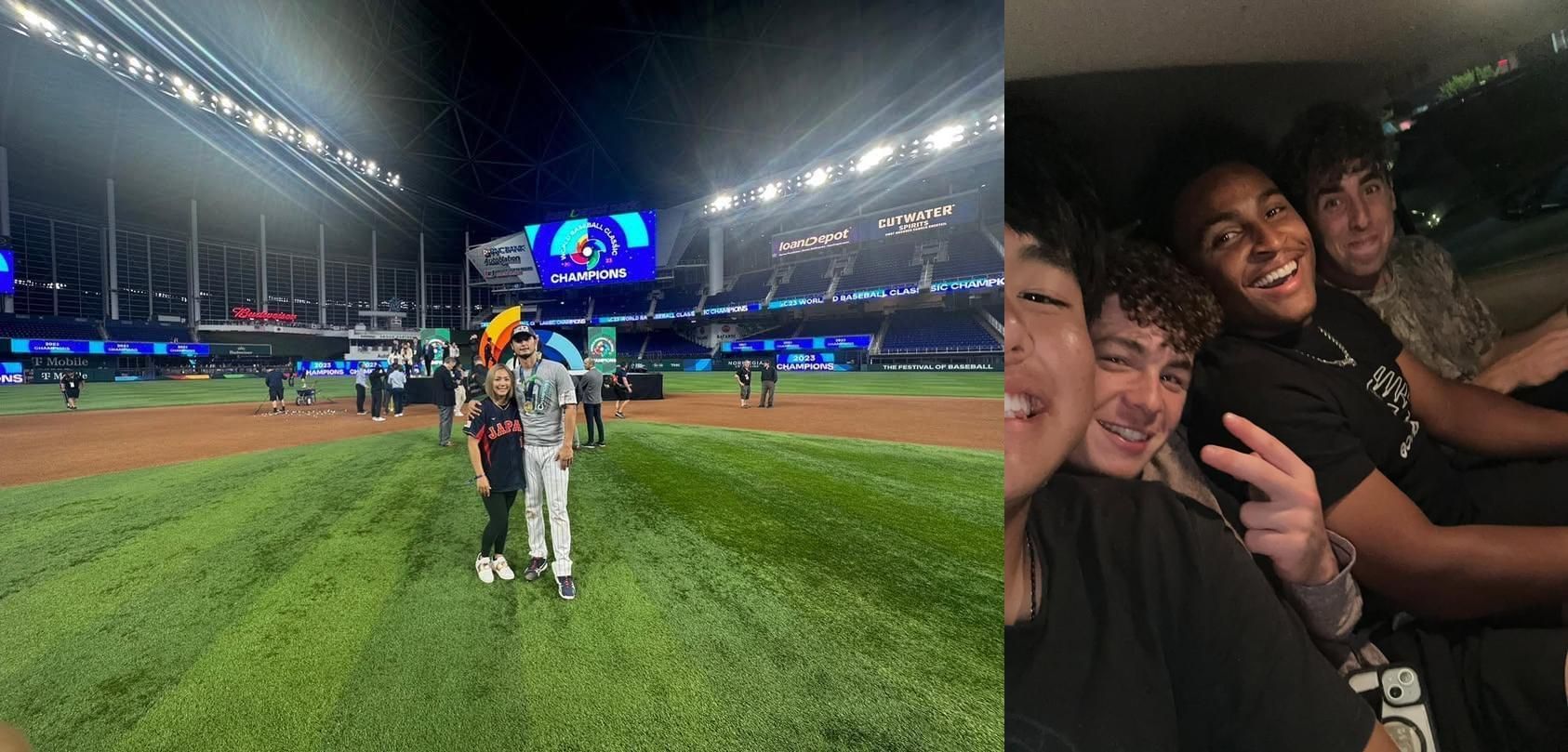 Yu  Darvish with his son Shoei.(@darvishsefat/@shoeidar/Instagram)