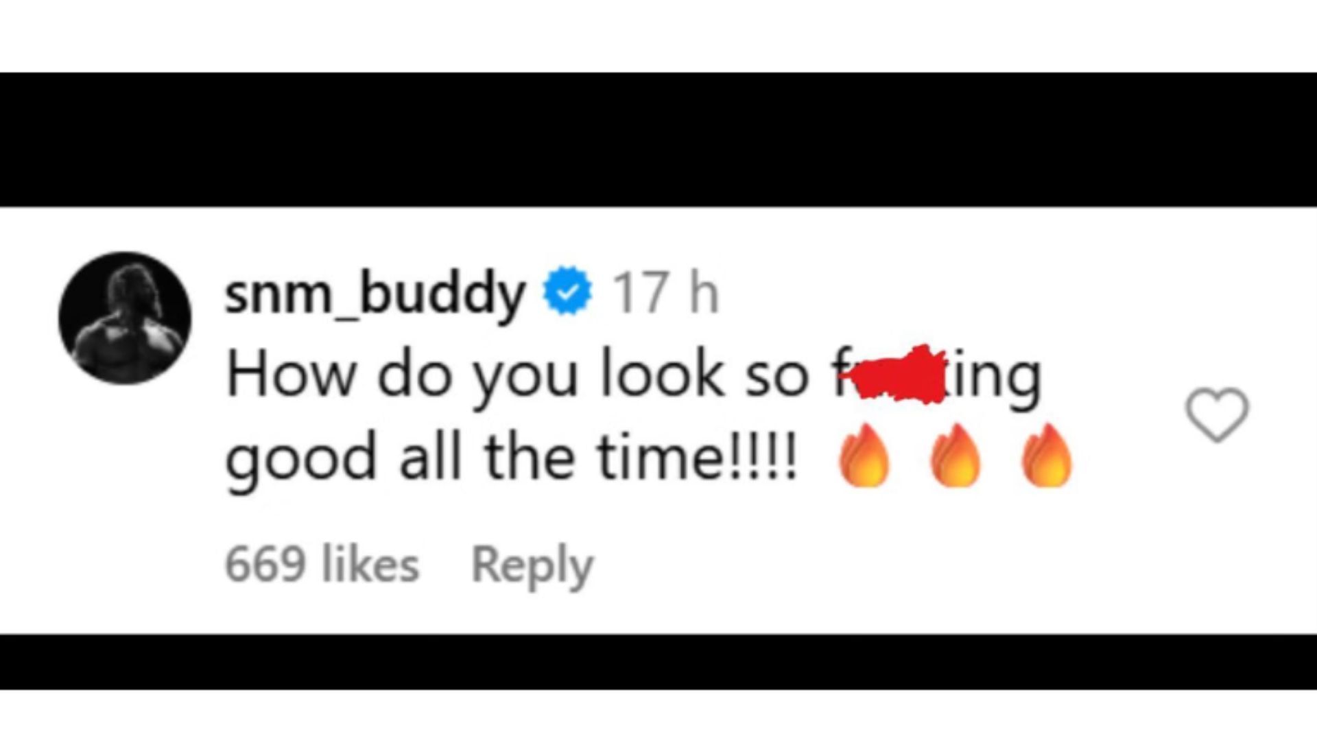 Buddy Matthews&#039; comment for Rhea Ripley [Source: Instagram]
