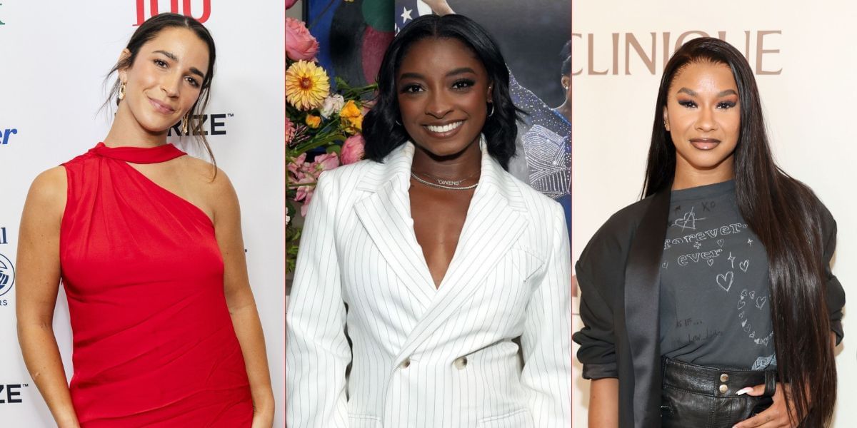 L to R: Aly Raisman, Simone Biles, and Jordan Chiles. (Images by Getty)