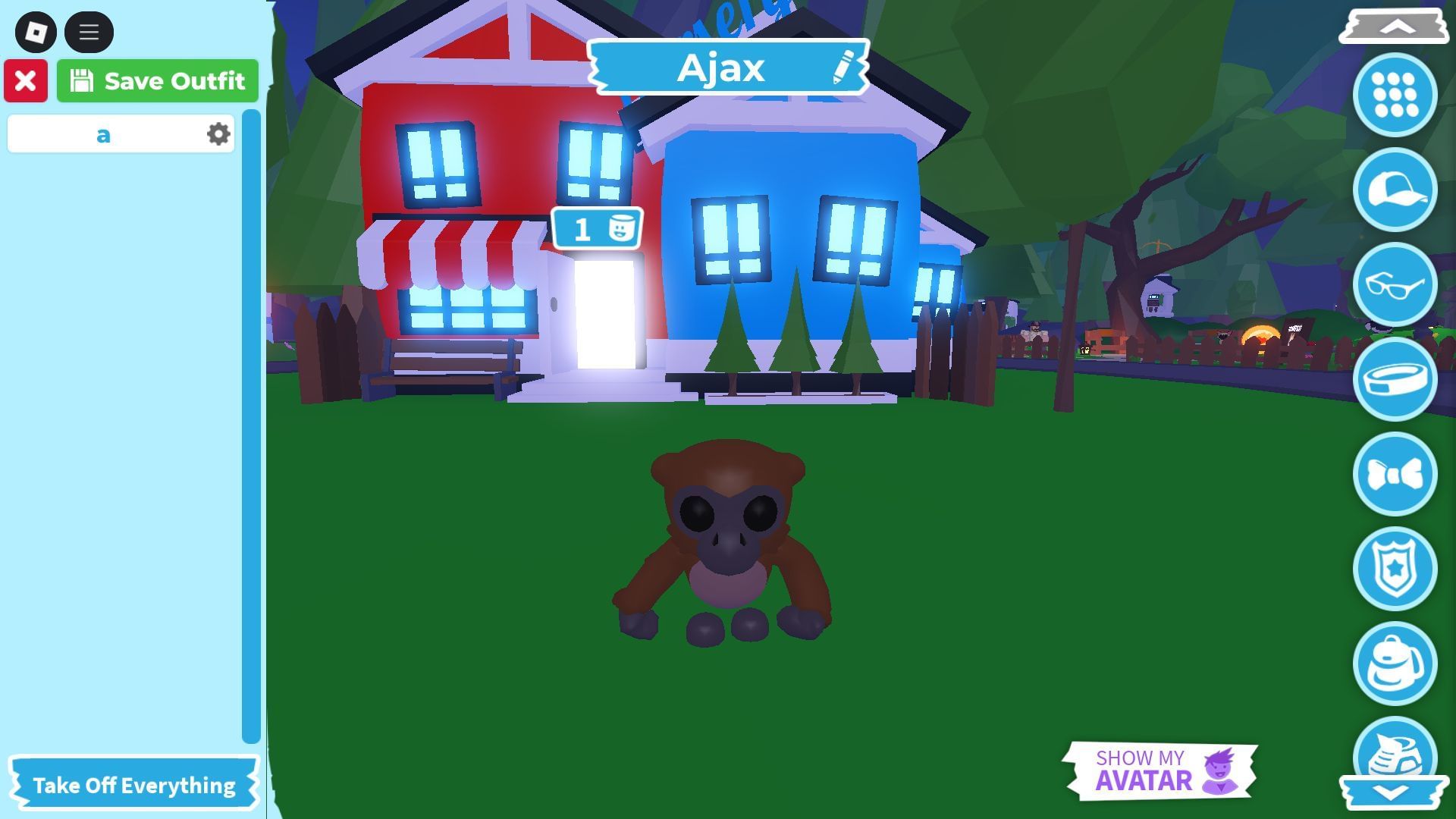 Renaming a Pet in the Dress Up menu (Image via Roblox)