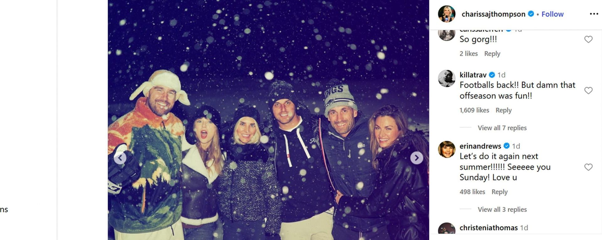 Travis Kelce shares his POV as Charissa Thompson flaunts cozy pic with Taylor Swift in 