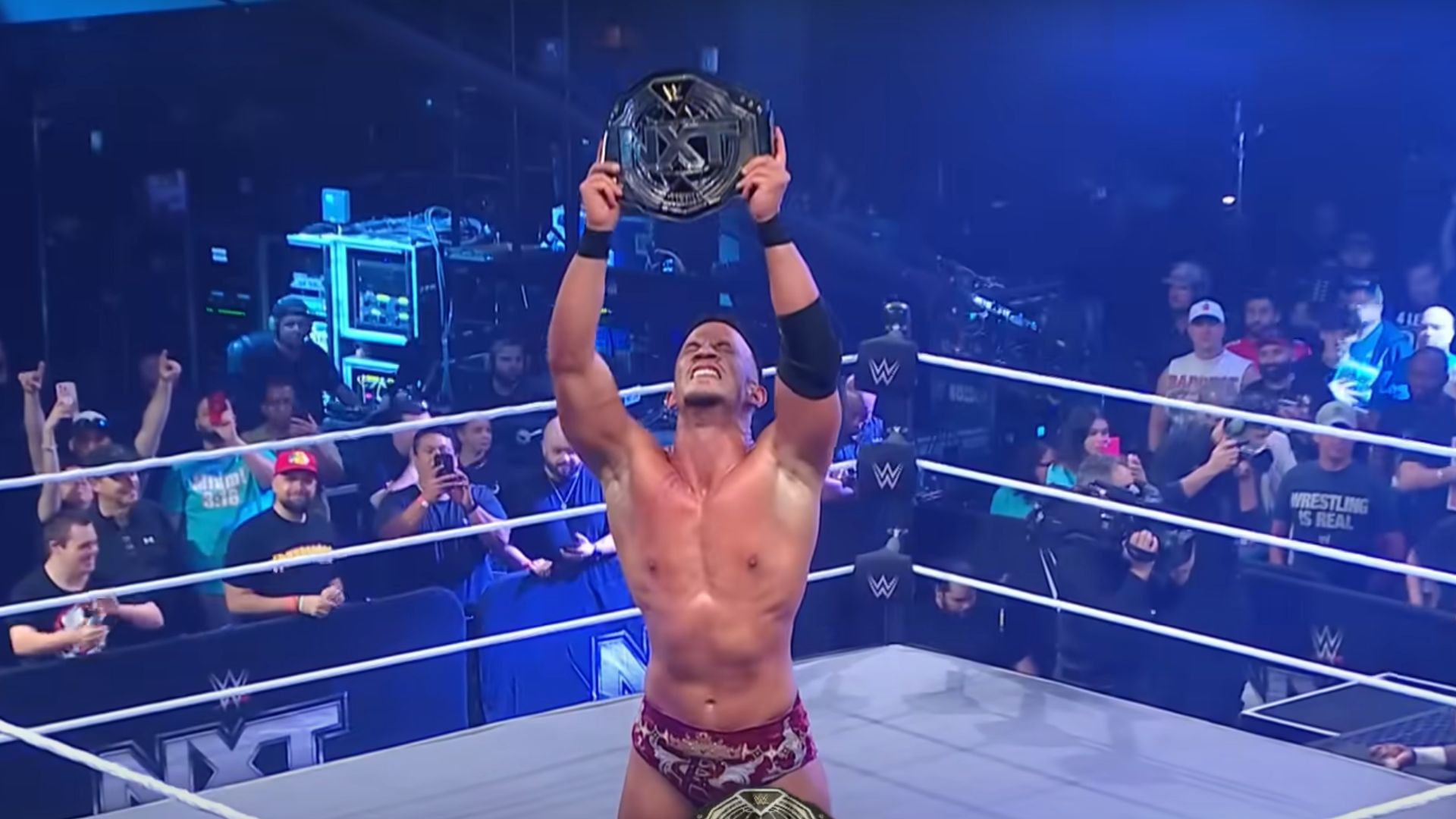 Ricky Saints as the new NXT Champion [Image Credits: WWE