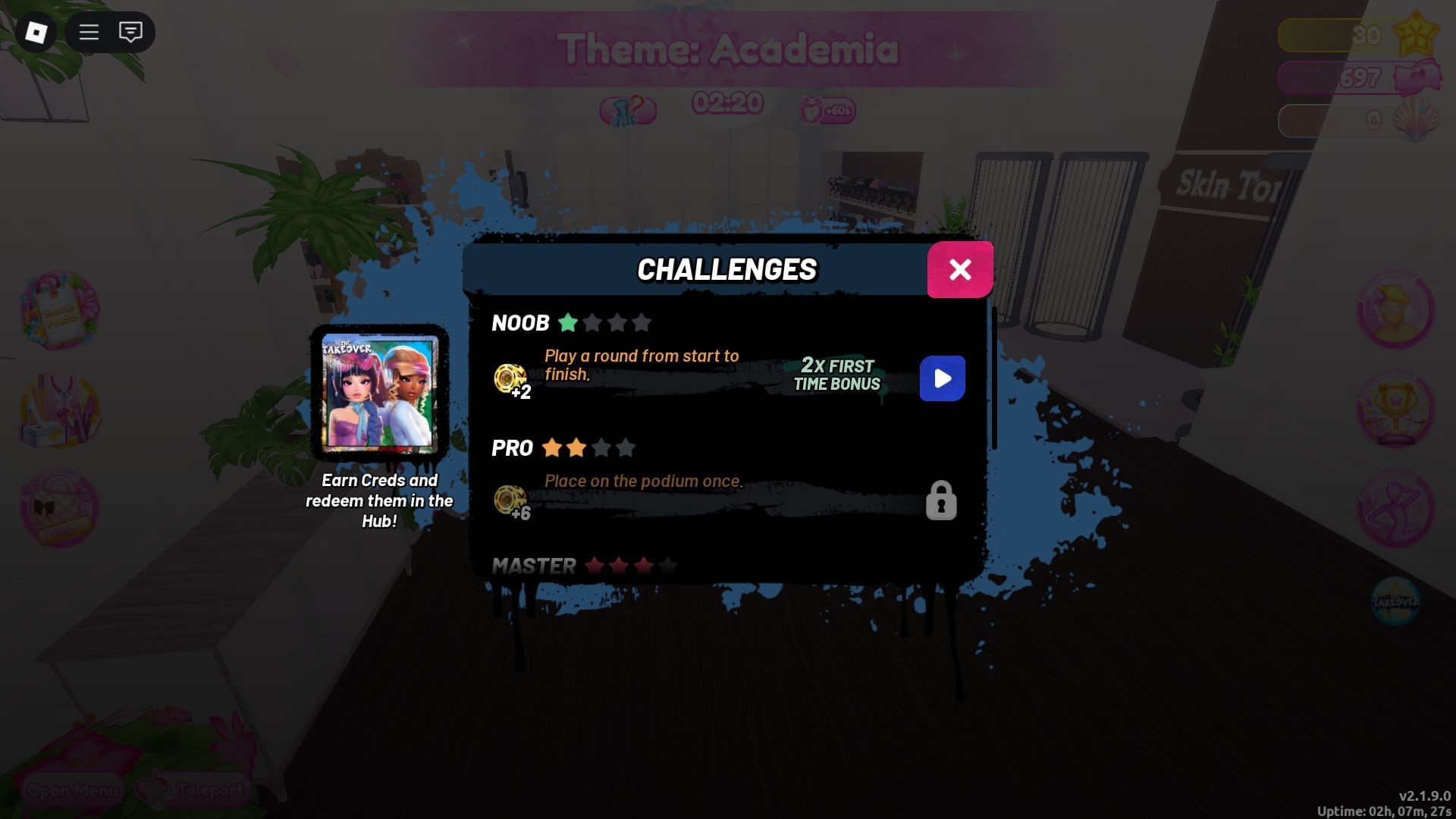The Takeover challenges (Image via Roblox)