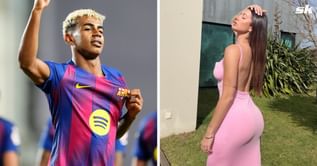 Fati Vazquez makes claim about intimate time with Lamine Yamal after reporter asks if he wanted her to wear Barcelona shirt while having s*x