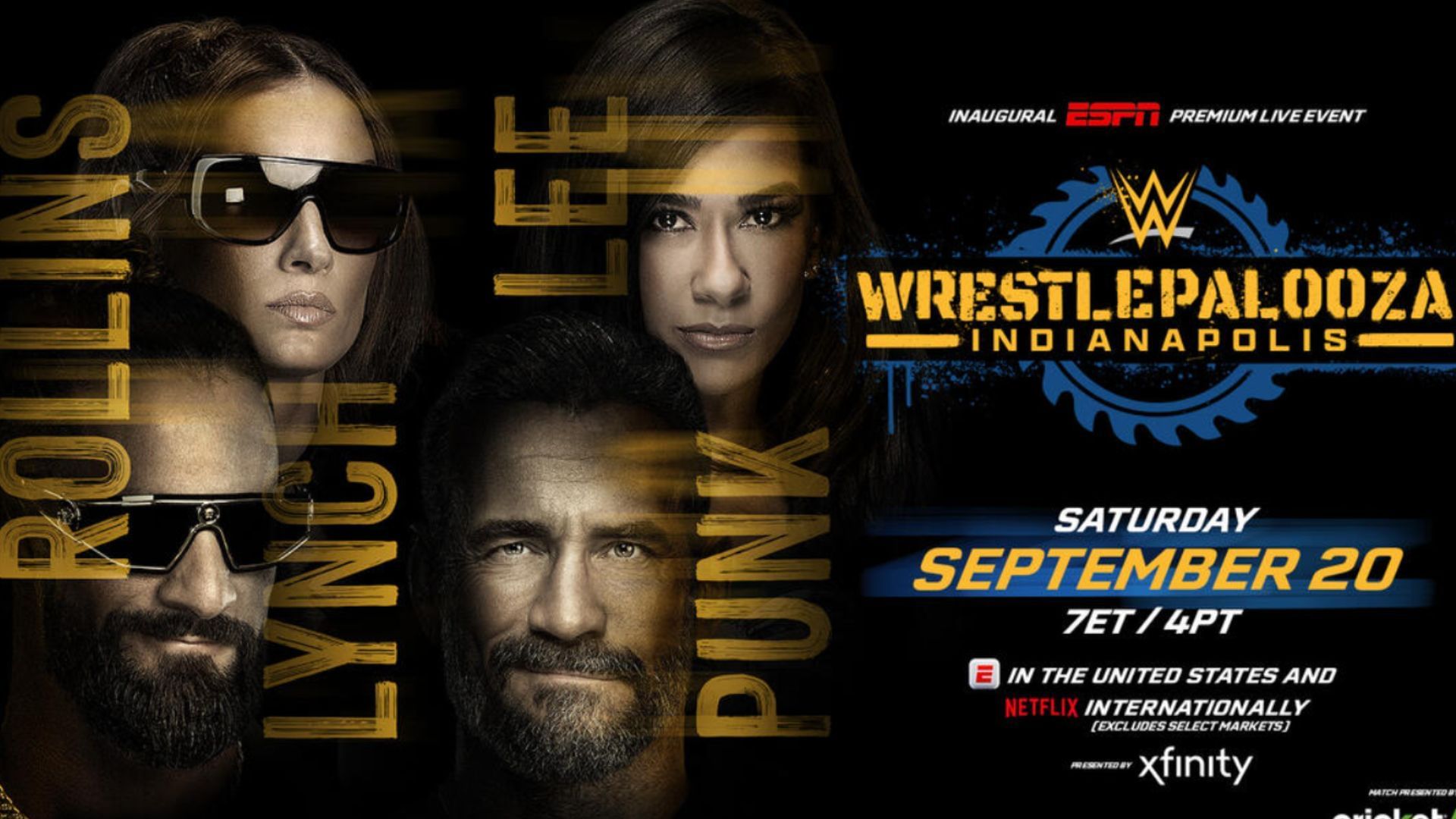 Match graphic for AJ Lee/CM Punk vs Becky Lynch/Seth Rollins [Source: WWE&#039;s website (wwe.com)]