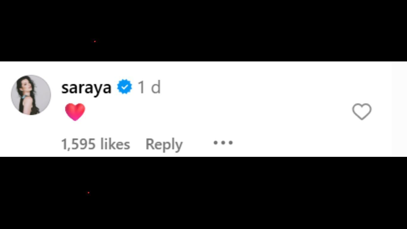 Saraya&#039;s comment [Screengrab taken from Instagram]