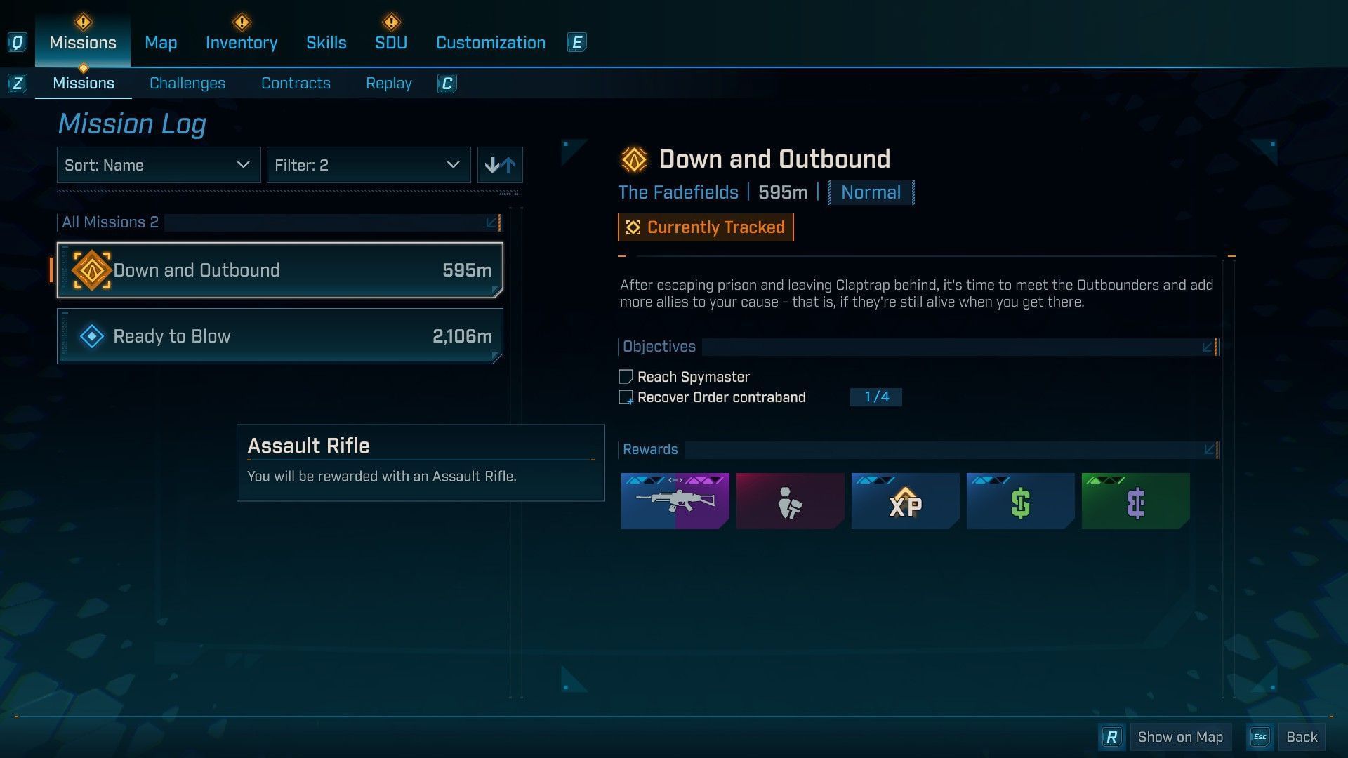 Main missions can also reward weapons (Image via 2K Games)