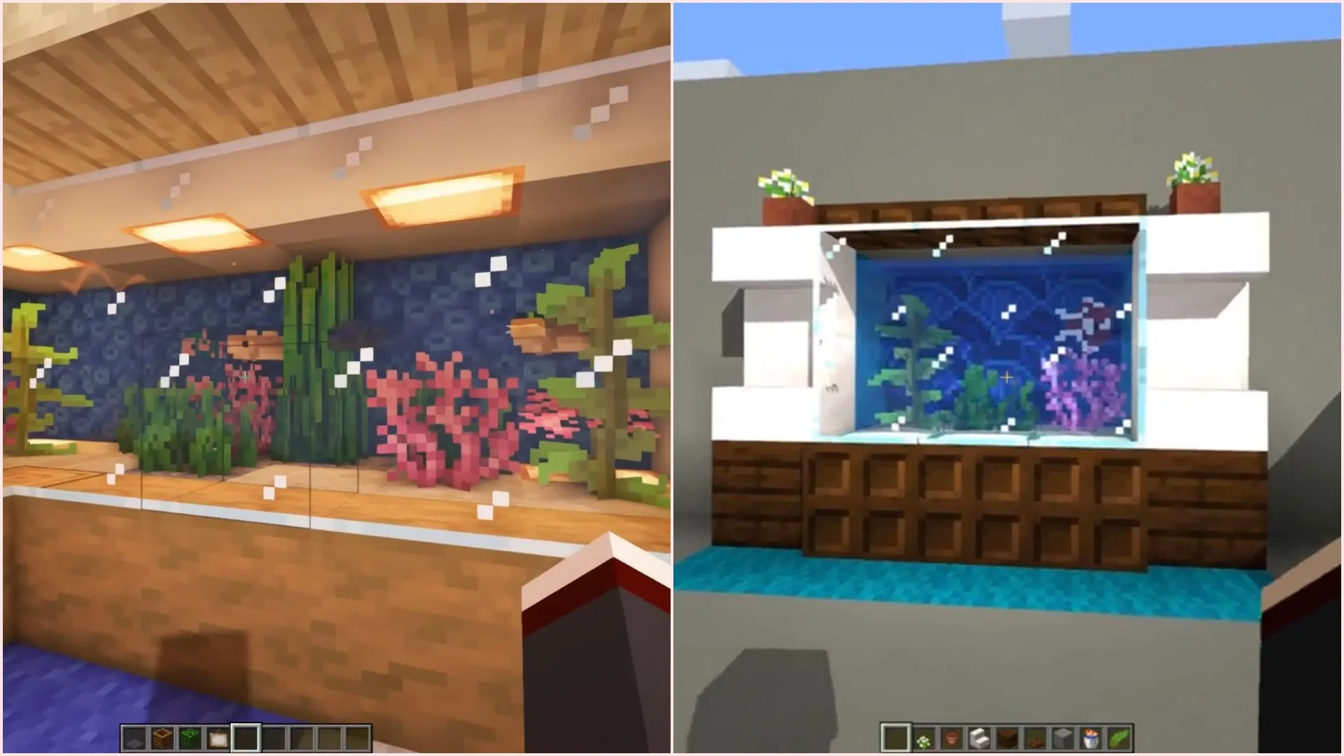 Several unique aquariums can be built in Minecraft (Image via YouTube/VexelVille || Reddit/vexelville)