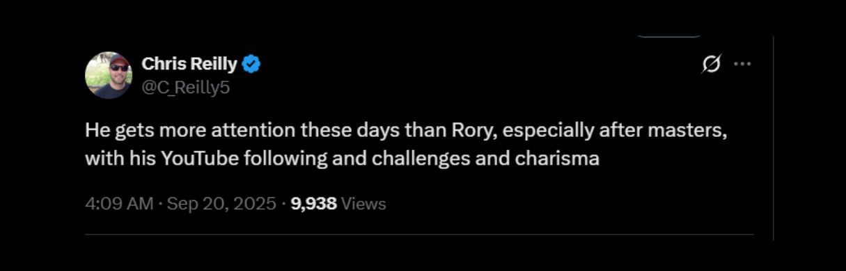 One of the comments on the post by NUCLR Golf - Source - @C_Reilly5 on X
