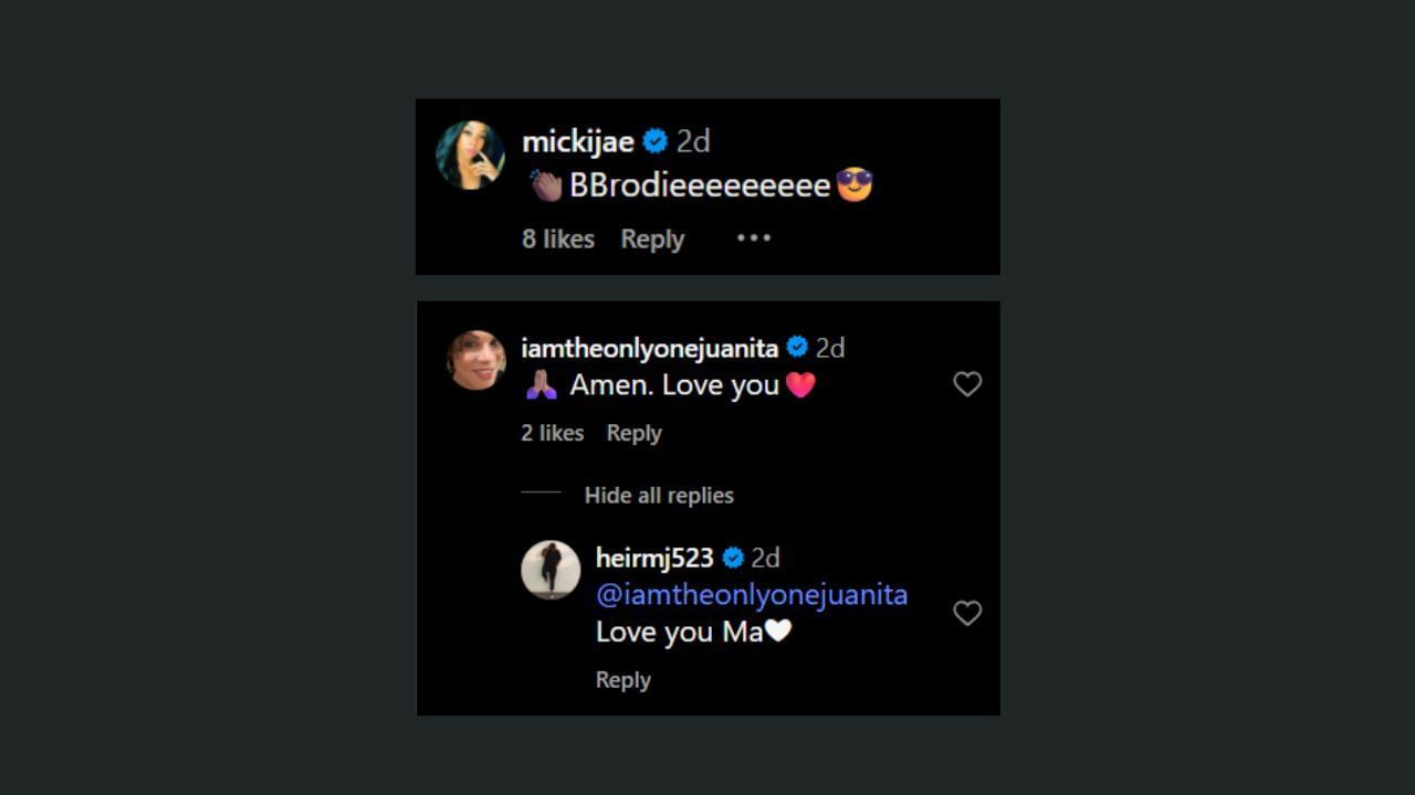 Michael Jordan&#039;s ex-wife and daughter comment on his son&#039;s IG post. (Credits: @heirmj523/IG)