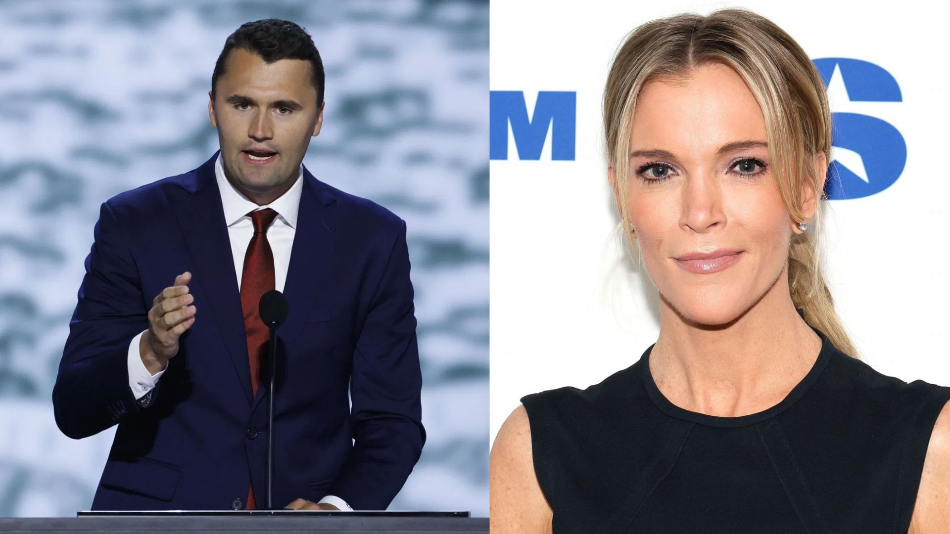 From L to R: Charlie Kirk and Megyn Kelly (Image via Getty Images)