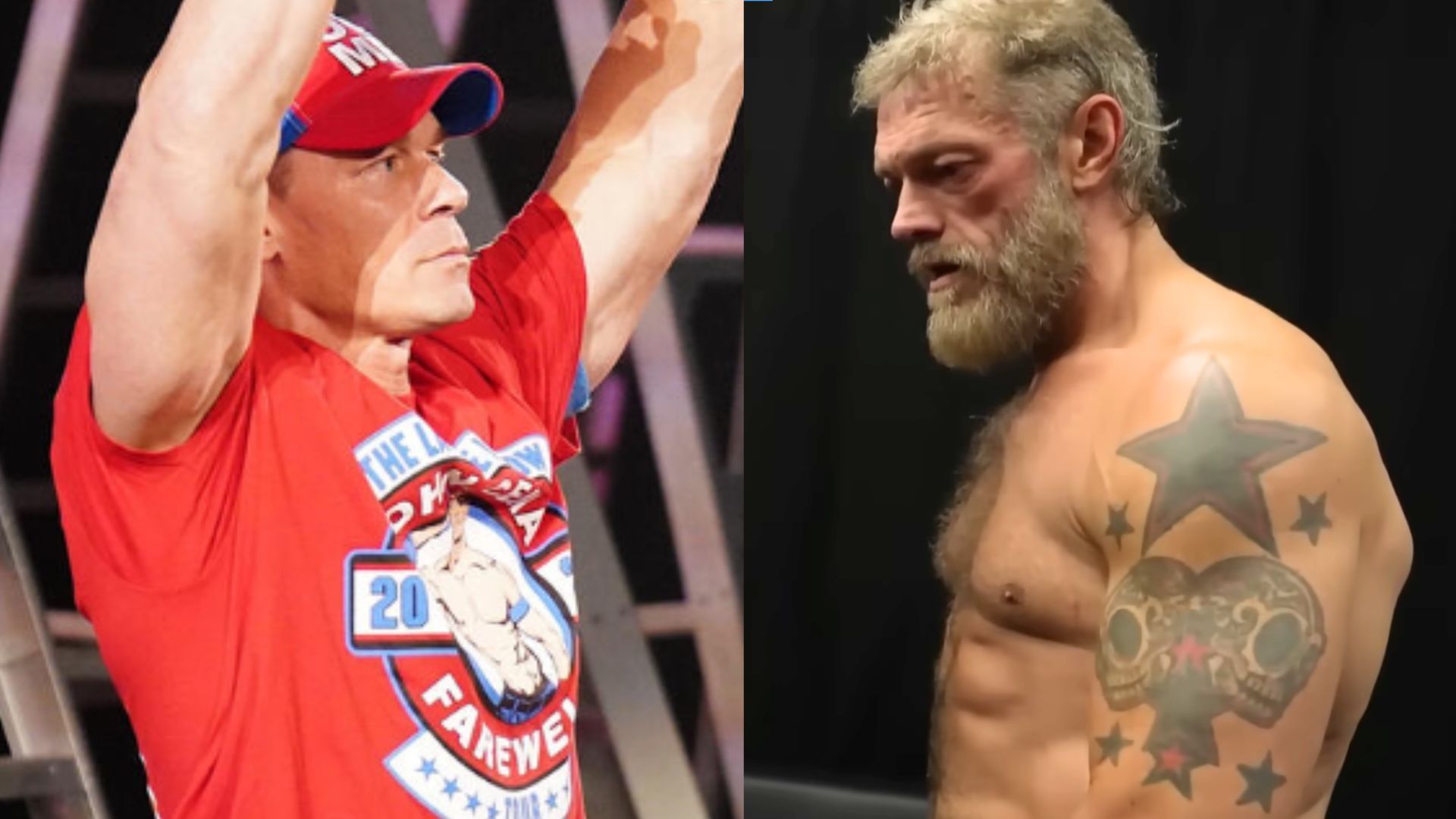 John Cena and Adam Copeland. (Images via WWE.com and AEW YouTube) 